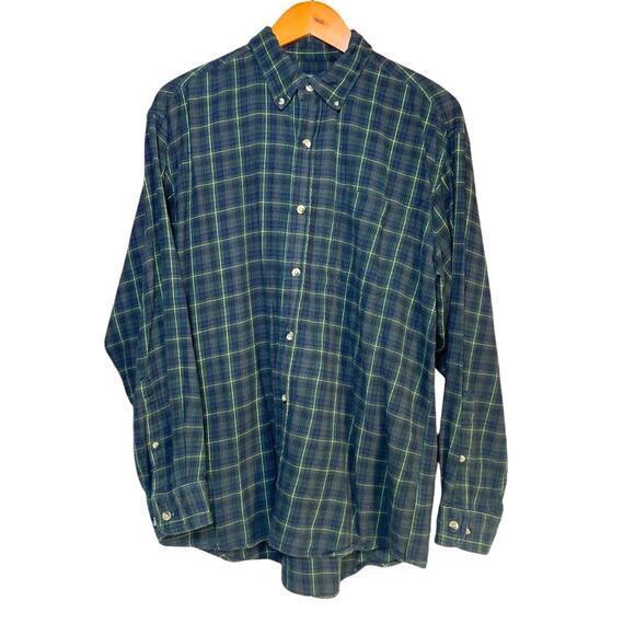 Bass Pro Shops Button Up Shirt Green Plaid Casual long-sleeve Flannel Size XL - Picture 3 of 11